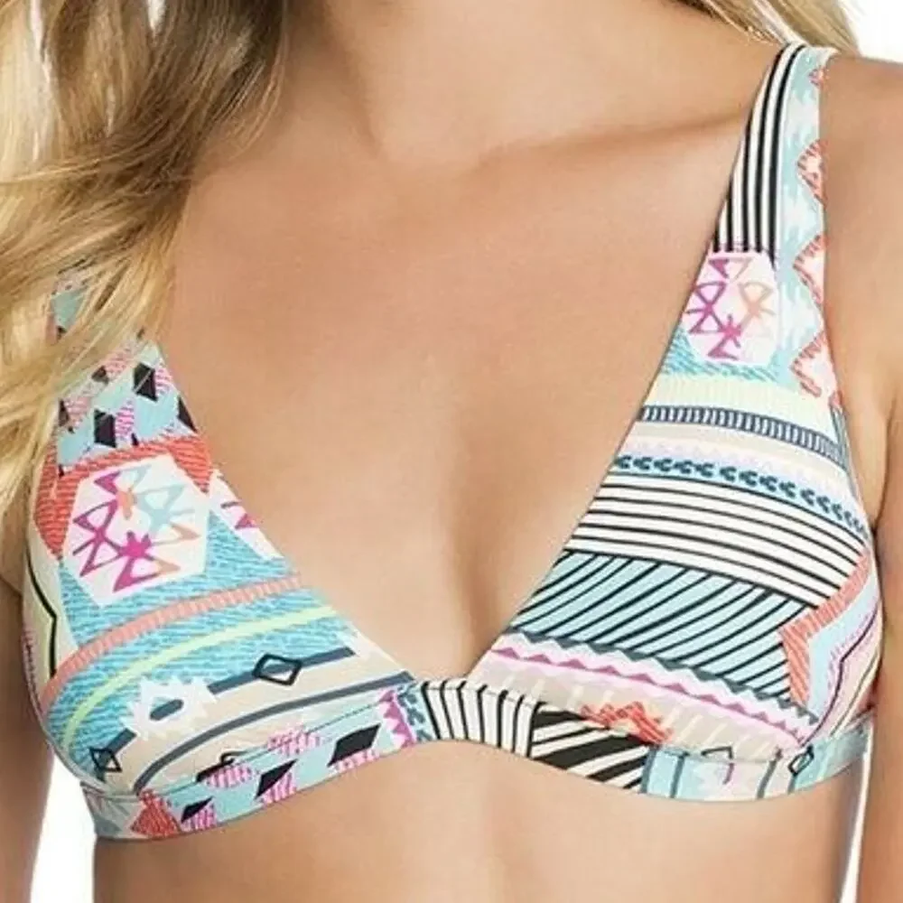 New Vera Bradley Reversible Desert Shapes Emma Bikini Top Size L - Picture 8 of 12